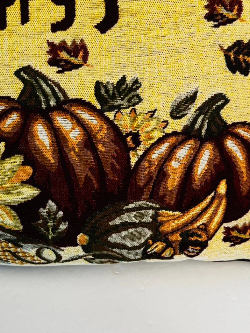 Thanksgiving Happy Fall Decorative Tapestry Throw Pillow 16x16